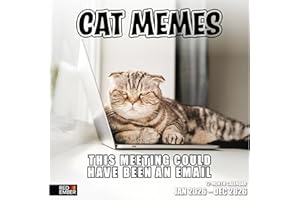RED EMBER Cat Memes 2026 Wall Calendar 12 Month | 12" x 24" Open | Thick & Sturdy Paper | Giftable | Calendar 2026