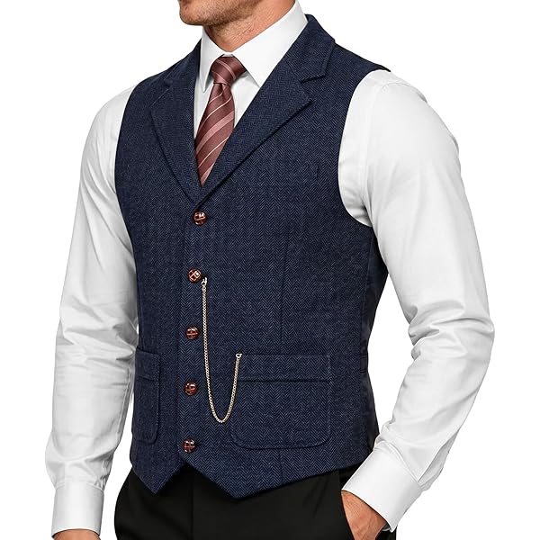 Swing Penguin Suit Vest for Men Lapel Neck Waistcoat Casual Formal