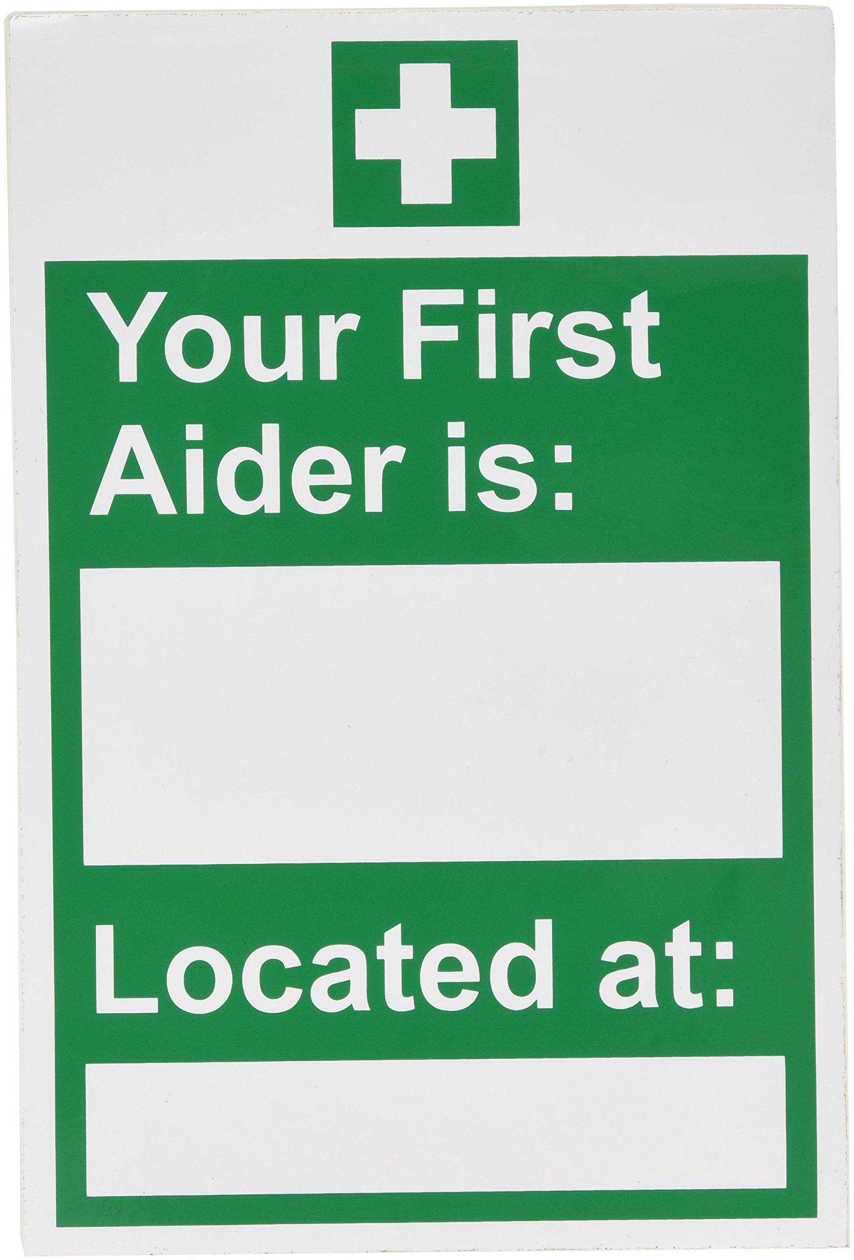 Spectrum Industrial 12390 "Your First Aider is Self Adhesive Vinyl Sign, Multi-Colour, 200 x 300 mm