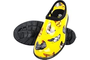 Kprm Flat Garden Shoes for Women Waterproof Slip-On Womens Rubber Rain Shoes Gardening Clogs with Comfort Insole