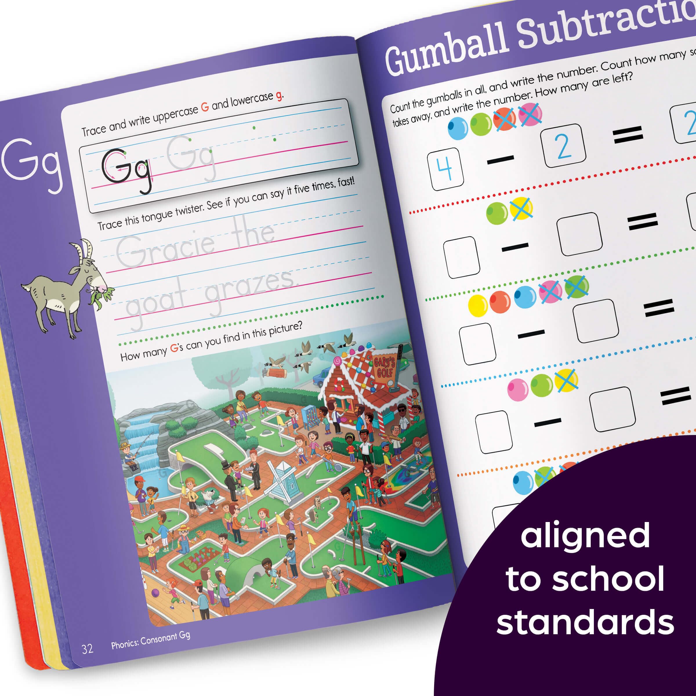 Summer Big Fun Workbook Bridging Grades K & 1: Ready for First Grade at Home, First Grade Summer Workbook with Letters, Reading, Writing, Addition, Subtraction and More (Highlights Summer Learning)