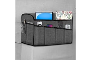 Joywell Anti-Slip Armrest Covers with 8 Pockets for Sofa Couch, Armchair Caddy & Organizer for Remote Control, Phone, iPad, Super Durable Recliner Arm Protector for Dog, Cat, Pets, Set of 2, Grey