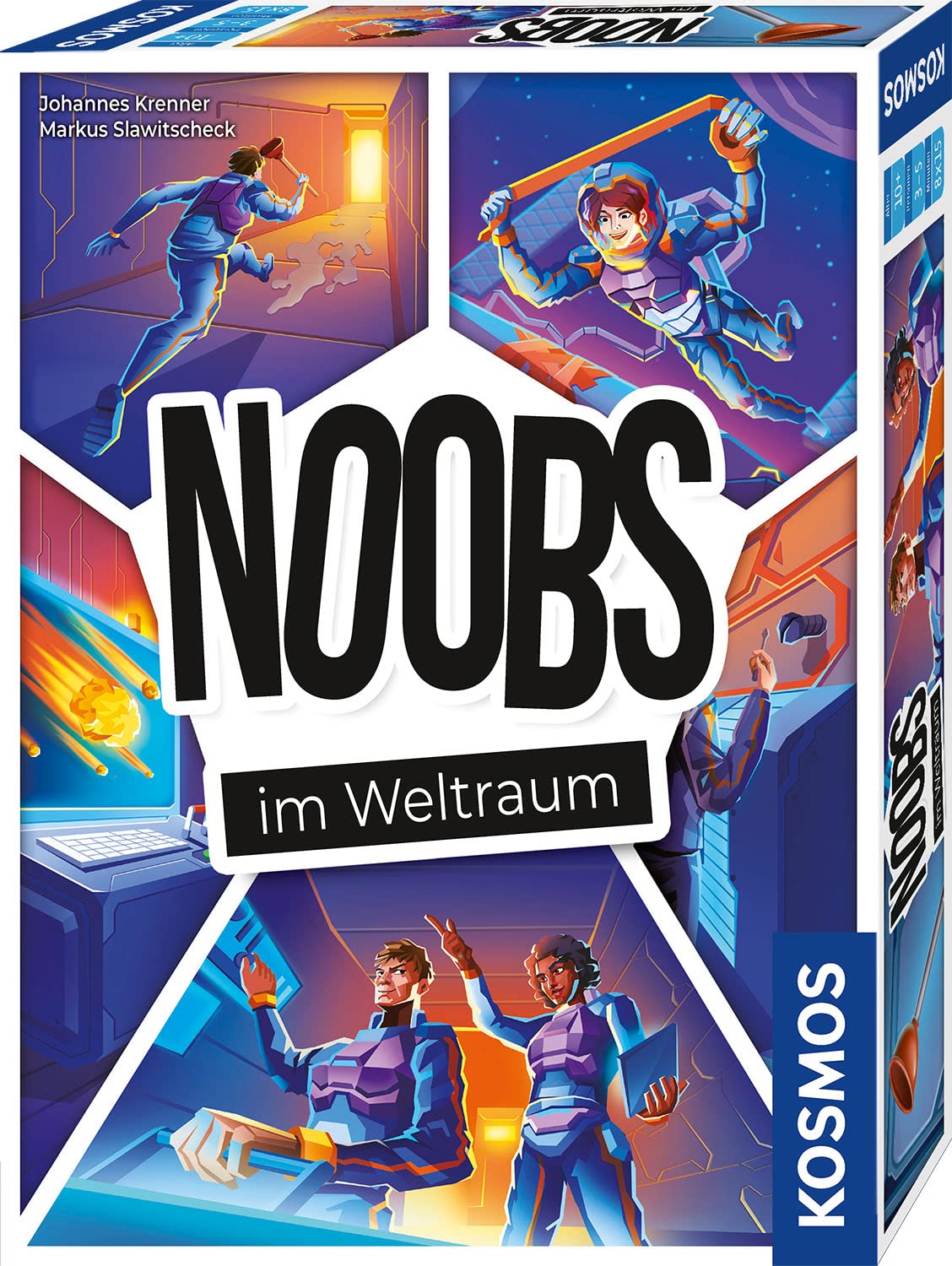 Kosmos 683771 Noobs - Im Weltraum, Meistert gemeinsam Weltraum-Missionen, lustiges und kommunikatives Kartenspiel, für 3-5 Personen, ab 10 Jahre, Partyspiel, Reisespiel, Mitbringsel, kleines Geschenk