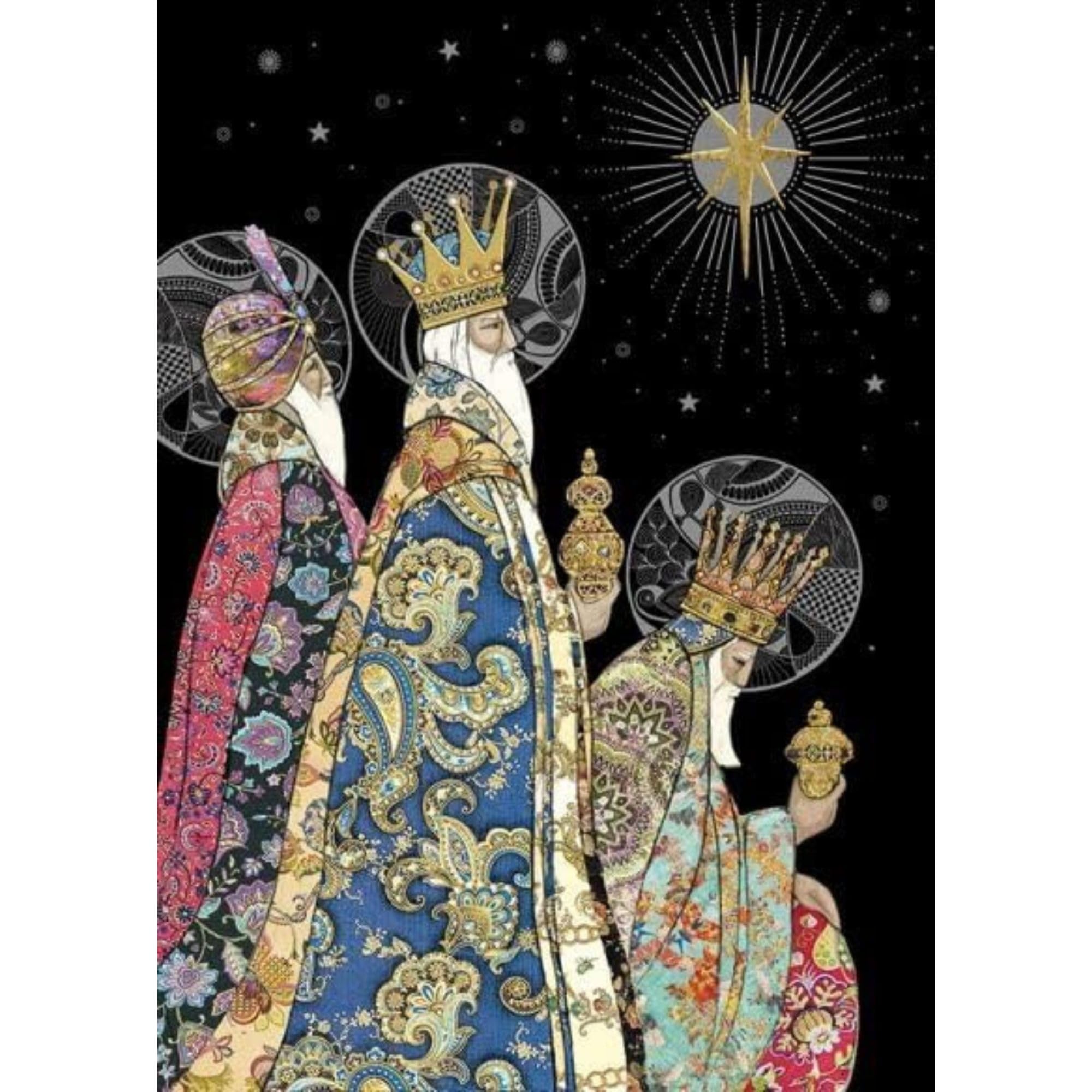 Bug Art Christmas Cards Pack of 8 - Three Kings Embossed with Foil Details - Eco-Friendly & Recyclable