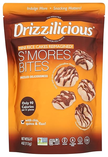 DRIZZILICIOUS S’MORE’S BITES MINI RICE CAKES, 4 OZ