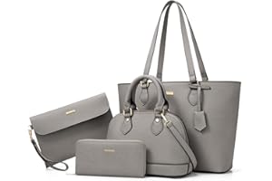 BAGSURE 4PCS Women Fashion Handbags Purses Wallet Tote Shoulder Bags Casual Crossbody Bags, Best Valentine's Day Gift for Ladies Girls, Satchel Purse Set 4pcs