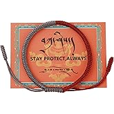ioieia Authentic blessed Tibetan monks handmade Dorje Knot protection bracelet for women and men with a talisman