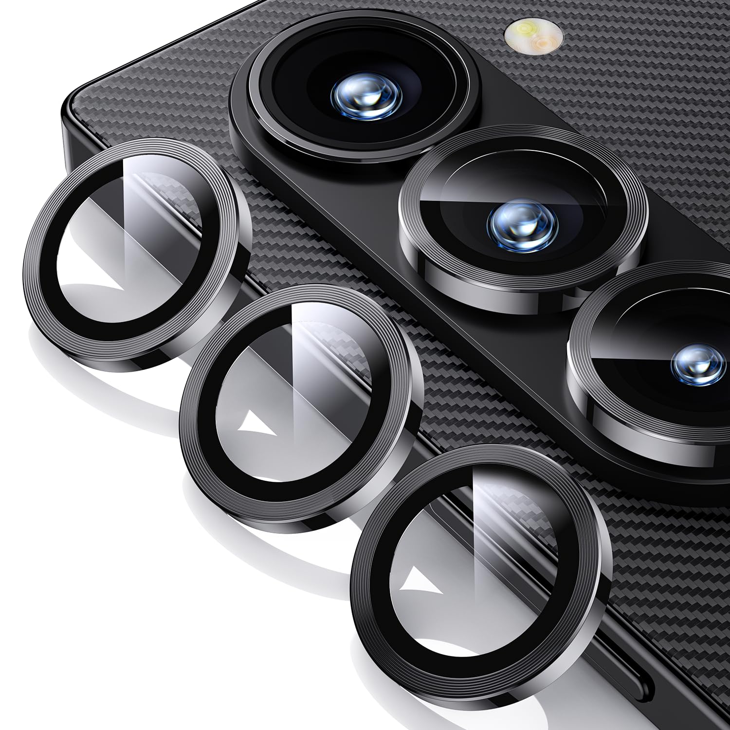 Photo 1 of WSKEN for Z Fold 6 Camera Lens Protector Case Cover, Ultra HD Tempered Metal Glass Anti Scratch Rear Camera Screen Protector Shockproof Film for Samsung Galaxy Z Fold 6 5G 2024 Accessories,Black