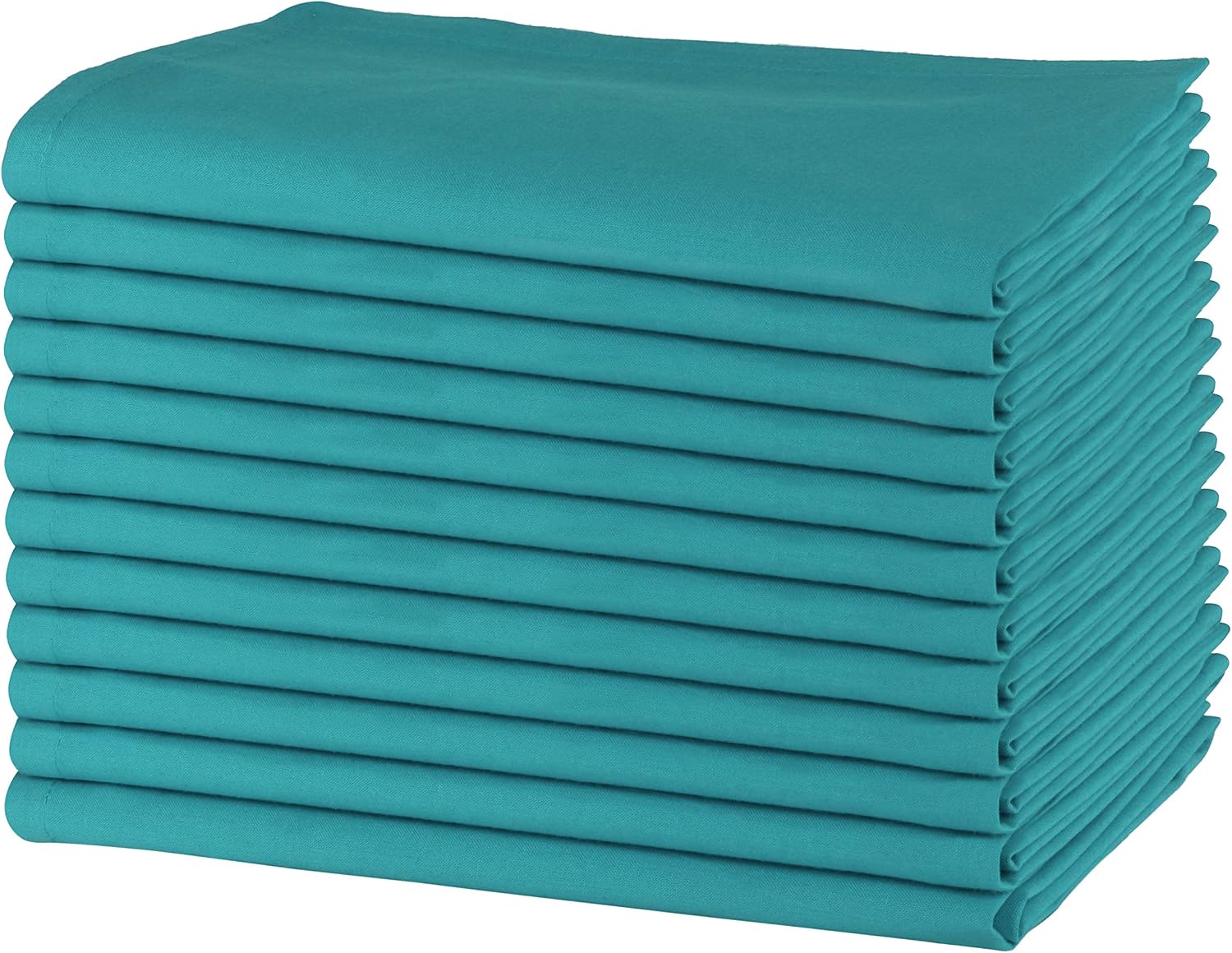 Sweet Needle, Pack of 12-100% Cotton Oversized Dinner Christmas Napkins 45 CM x 45 CM (18 IN x 18 IN), Teal