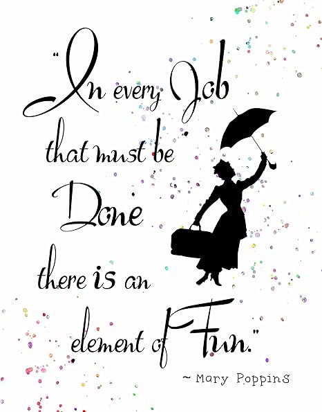 Artdash Pop Art Print W Citation Mary Poppins Chaque Travail Est Fun 8 10 Print Multicolore Amazon Fr Cuisine Maison