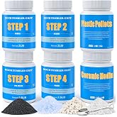 Rock Tumbler Grit Kit - 10LB Rock Polishing Grit &amp; Ceramic Tumbling Media, 4-Step Polish Refill with Plastic Pellets, Polish Up to 70 lbs of Rocks, Compatible with All Rock Tumblers &amp; Polishers