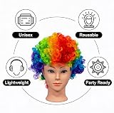 SHATCHI Afro Wig Curly Rainbow Fancy Dress Unisex 60s 70s 80s Costume view 8