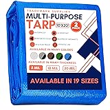 Large Waterproof Tarp - Heavy Duty 5 Mil Thick Poly