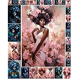 Decoupage Paper Pack (35 Sheets 6"x8") Graceful Enchanting Ladies Surrounded by Lovely Blue Flowers and Butterflies FLONZ Vin