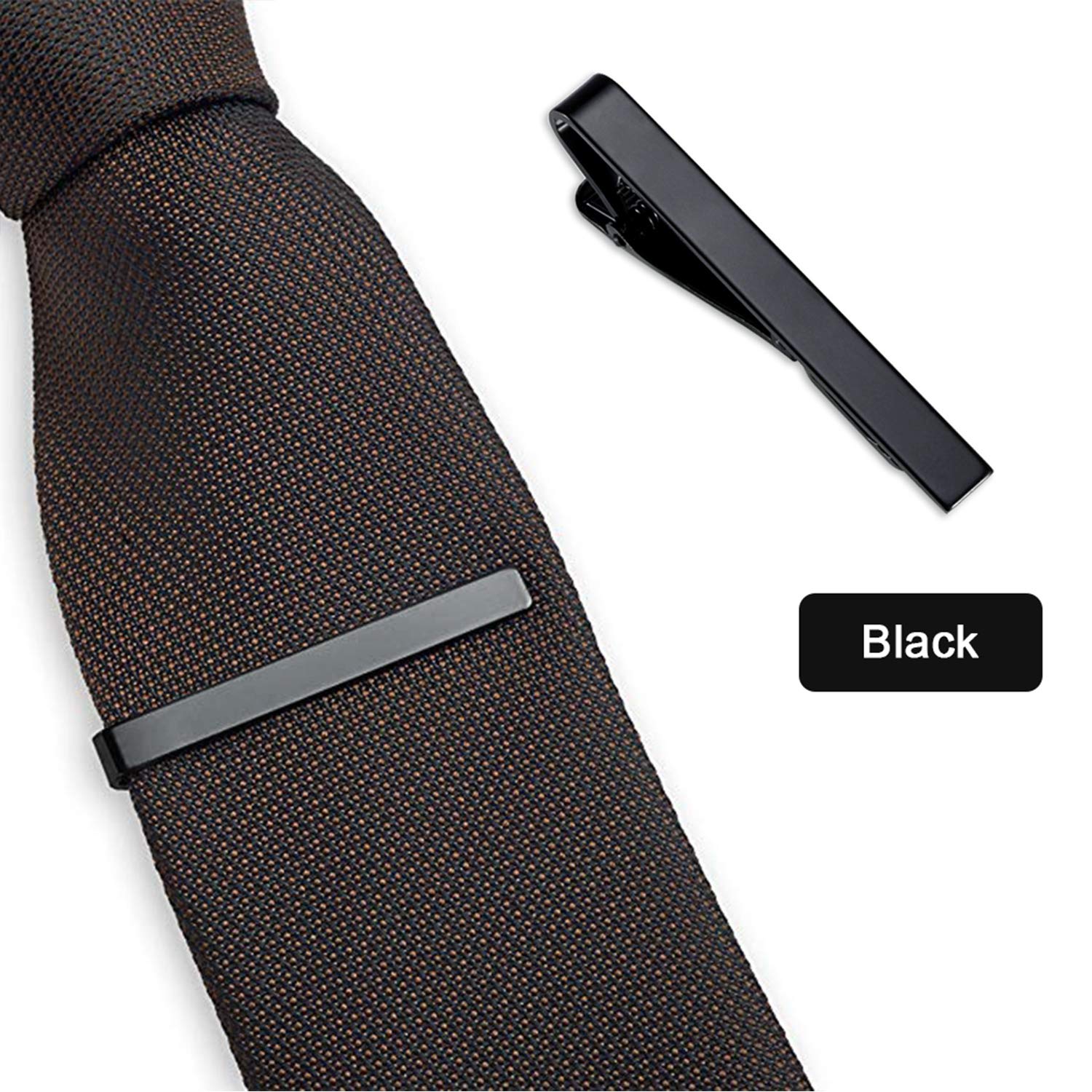 Roctee Tie Clips for Men, 3 Pack Classic Tie Clip Silver Gold Black Necktie Tie Bar Pinch Clips Suitable for Wedding Anniversary Business