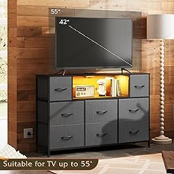 WLIVE Grey TV Stand for 45, 50, 55 inch