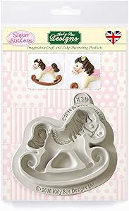 Rocking Horse Silicone Mold for Cake Decorating, Crafts, Cupcakes, Sugarcraft, Candies, Cards, Soaps and Clay, Food Safe Approved, Made in The UK, Sugar Buttons by Kathryn Sturrock