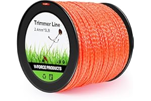 EAONE 1640 FT Weed Eater String Heavy Duty, 5 LB 0.095" Weed Wacker String Trimmer Line in Spool, Orange, Twisted Shape