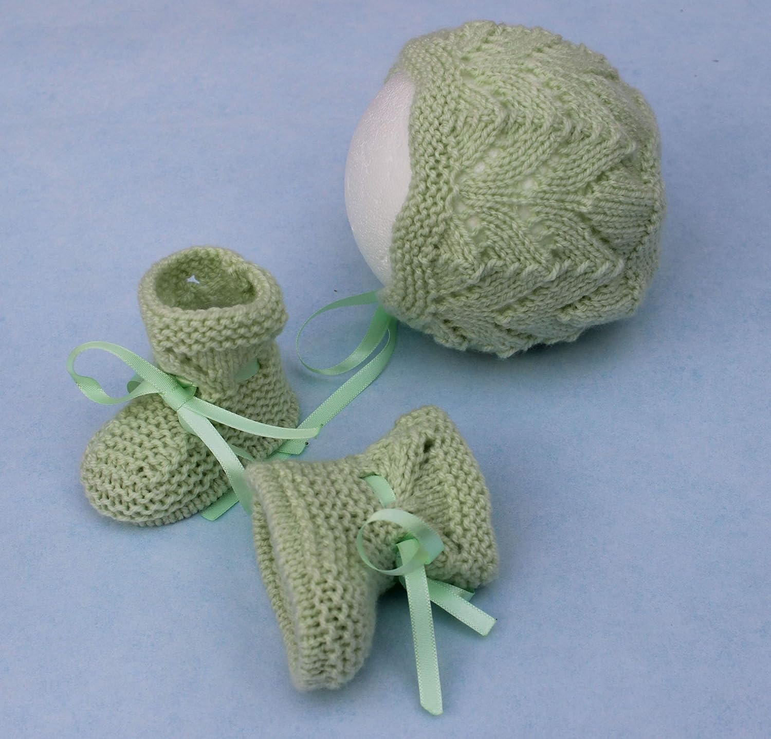 Knitting Pattern for Babies Matinee Jacket Dress, Bonnet and Bootees, Baby Jacket Knitting Pattern in DK - Image 4