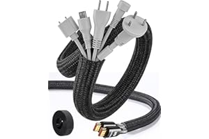 Cable Sleeve Cord Protector 10ft - 1/2 inch, WLEAD Braided Wire Organizer for for USB Cable Power Cord Audio Video Cable,Spli
