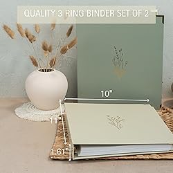 Aesthetic 3 Ring Binder Set of 2 - Sturdy 1 Inch