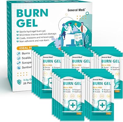General Medi Burn Gel 25 Pack 3.5g First Aid for Burns Scalds Sunburn