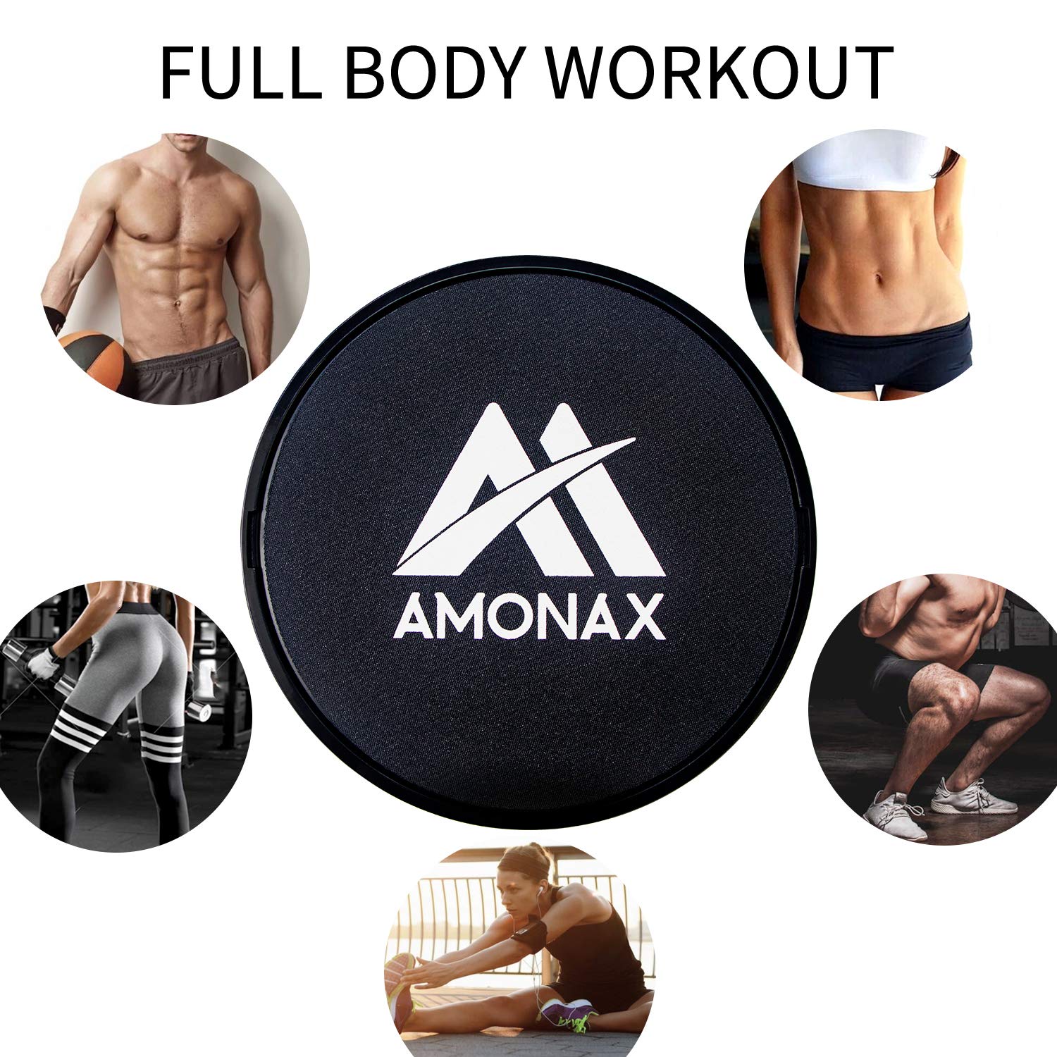 Amonax Gleitscheiben Fitness Doppelseitige Slider-Übung core fitness Scheibe Gym Gliding Discs für Bauchmuskeltraining Übungen Teppich Holzböden für Hause Training, gleitscheibe Sport slides