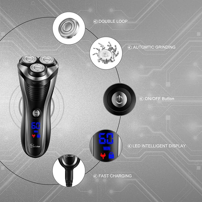 hatteker electric shaver rotary razor