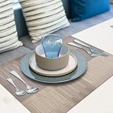 Aofmee Table Runner and Placemats Set of 7 PVC Heat Resistant Non Slip view 7