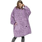 Catalonia Oversized Blanket Hoodie Sweatshirt, Wearable Sherpa Lounging Pullover for Adults Women Men