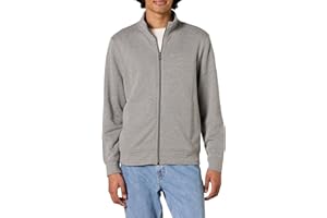 �鶹�� Essentials Mens Lightweight French Terry Full-Zip Mock Neck Sweatshirt