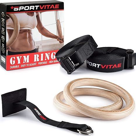 Sportvitae Anillas Olímpicas Gimnasia Crossfit Gym Rings Madera ...