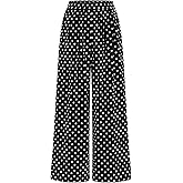 PRETTYGARDEN Casual Women's Pants 2026 Elastic Waist Palazzo Long Pajama Wide Leg Trousers Knit Fall Outfits with Pockets