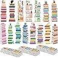 Kolldenn 150 Pcs Book Tracker Bookmarks Bulk 6.3 x 1.97 Inch Bookshelf Design Bookmarks Paper Book Tracking Bookmark Double Sided Reading Page Markers for Book Lovers Students School (Book)