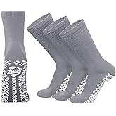 Brooklyn Socks Non-Skid Cotton Diabetic Neuropathy Crew Socks, Non-Binding Traction Control Multipack