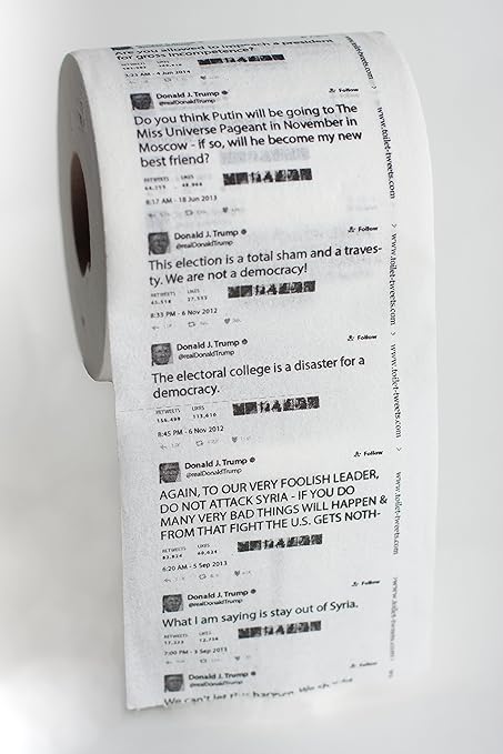 Donald Trump Classic Tweets Toilet Paper Single Roll Amazon In Office Products