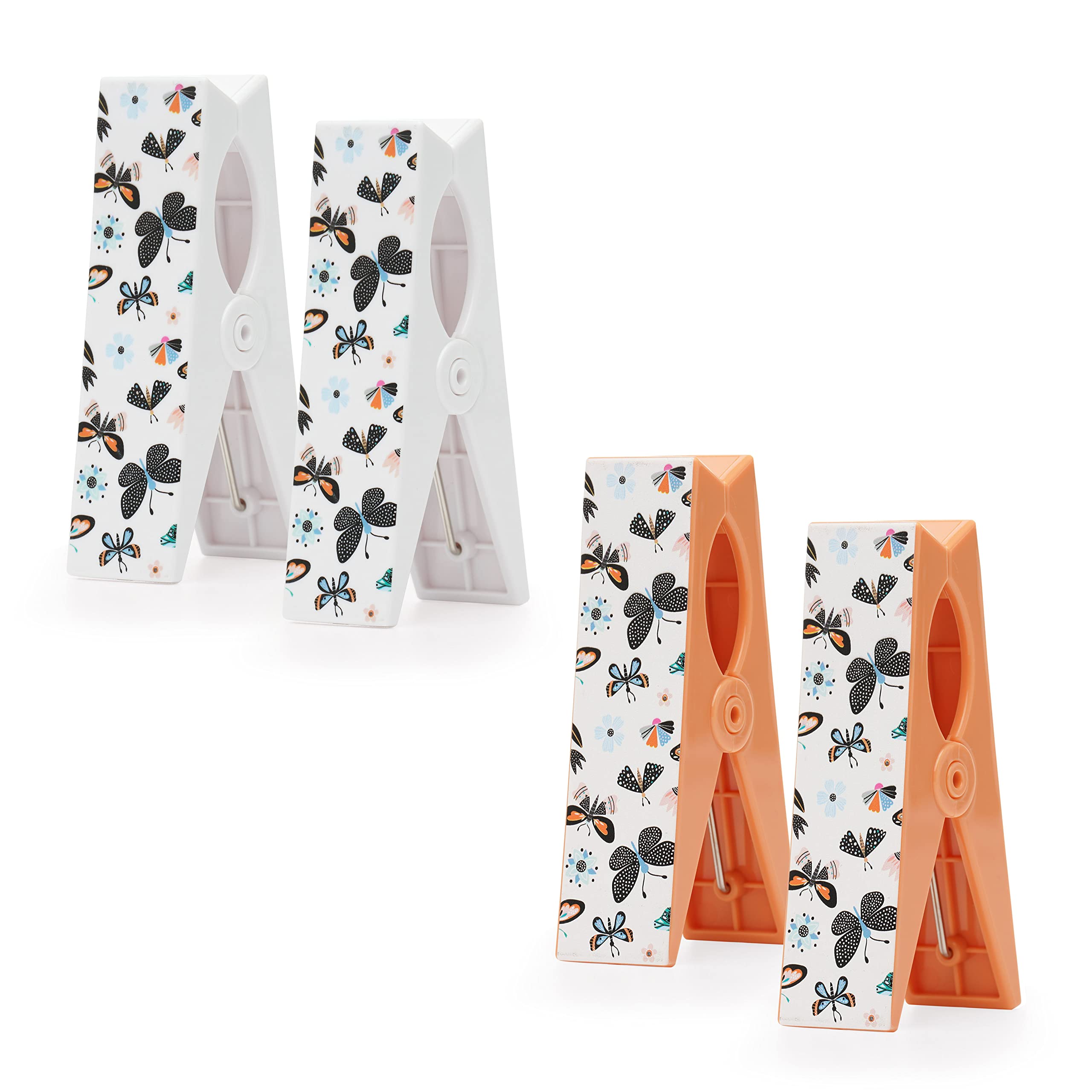 4 pcs Accessories Summer Clips Pegs Beach Towel Laundry Quilt Camping Garden Kite Surf Sunbed Sun Lounger Yacht Boat Gym Kitchen outdoors Birtday gift Accessory (ORANGE)