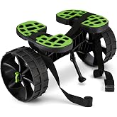 Ulticor Kayak Cart, Puncture-Free Wheels Assembles and Disassembles Within Seconds &ndash; Easy to Store &ndash; No Tools Required &ndash; All-Terrain Durable Kayak and Canoe Cart with Adjustable Straps (Green - Black)