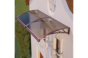 DAWNINGHOMM Awning for Door Entrance with Drainage, 32x60 Inch Awnings for Doors Exterior, Polycarbonate Cover with Plastic Steel Bracket, UV Rain Snow Protection Window Awnings Exterior for House, Porch, Patio
