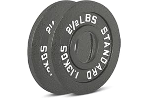 IRON CRUSH Cast Iron Olympic Weight Plates – Free Weights with 2-inch Hole & Anti-Rust Hammertone Finish - Ideal for Strength Training, Crossfit Equipment & Home Gym Set – Sold in Pairs - 2.5LB–45LB