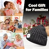 COTOP LED Beanie Hat USB Rechargeable 4 LED Headlamp Winter Knitted Black view 7