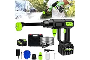 Pircaath Cordless Pressure Washer, 980PSI Portable Power Washer with 6-in-1 Nozzle, 18000mAh Battery Powered Pressure Washer, Cordless High Pressure Washer Gun, Handheld Pressure Washer for Car, Patio