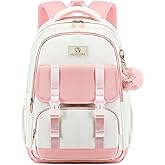 AO ALI VICTORY Laptop Backpack 16 Inch Kids Elementary Middle High School Bag College Backpacks Women Work Business Back Pack Travel Rucksack Large Bookbag for Teens Girls Womens Students,Pink