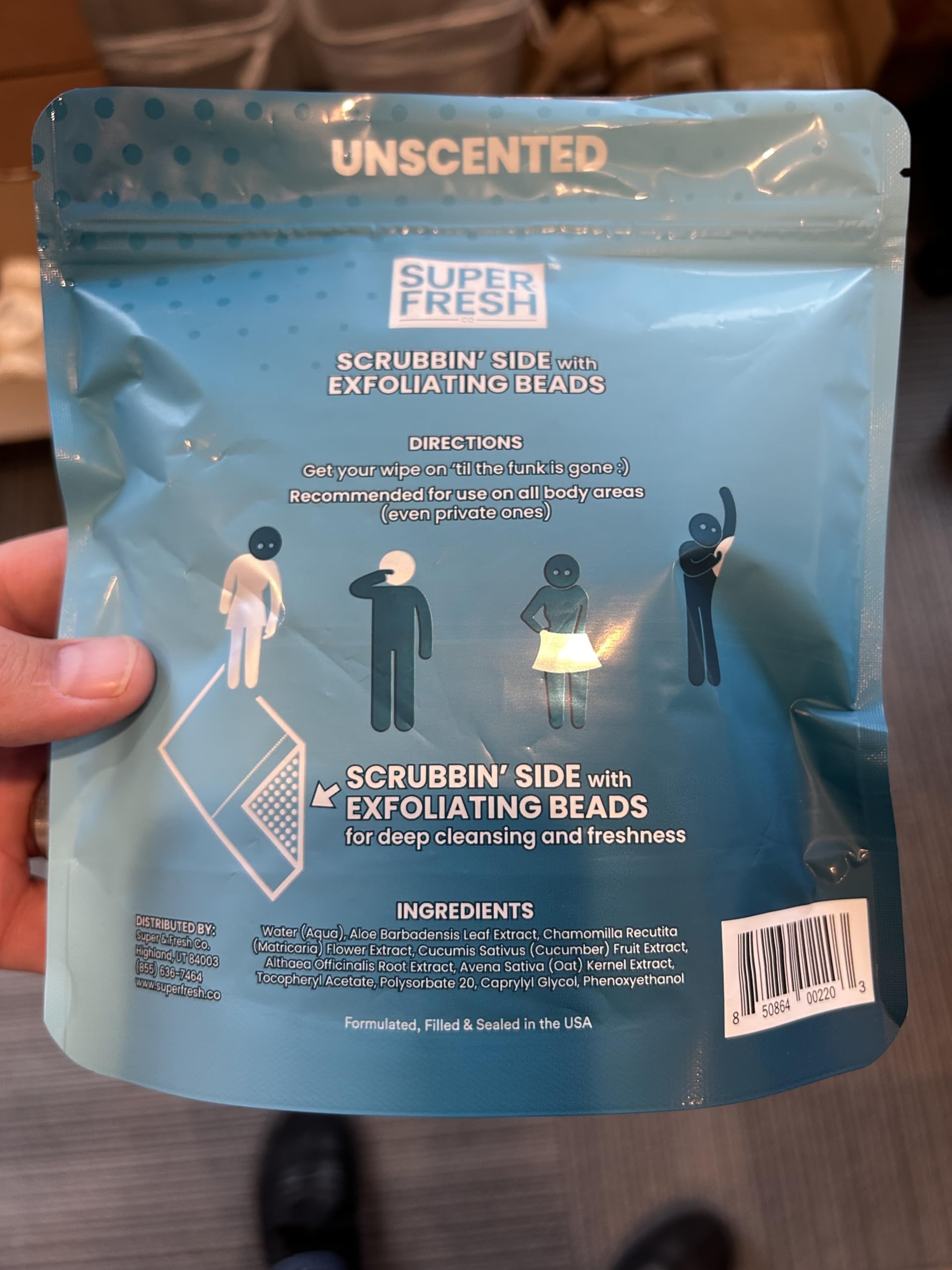 Super Fresh Body Wipes, Large Unscented Shower Wipe for Adults Men Women Kids, Personal Hygiene Cleansing Cloth Enriched with Aloe and Vitamin E, Individually Wrapped 10 Pack, Travel Essentials