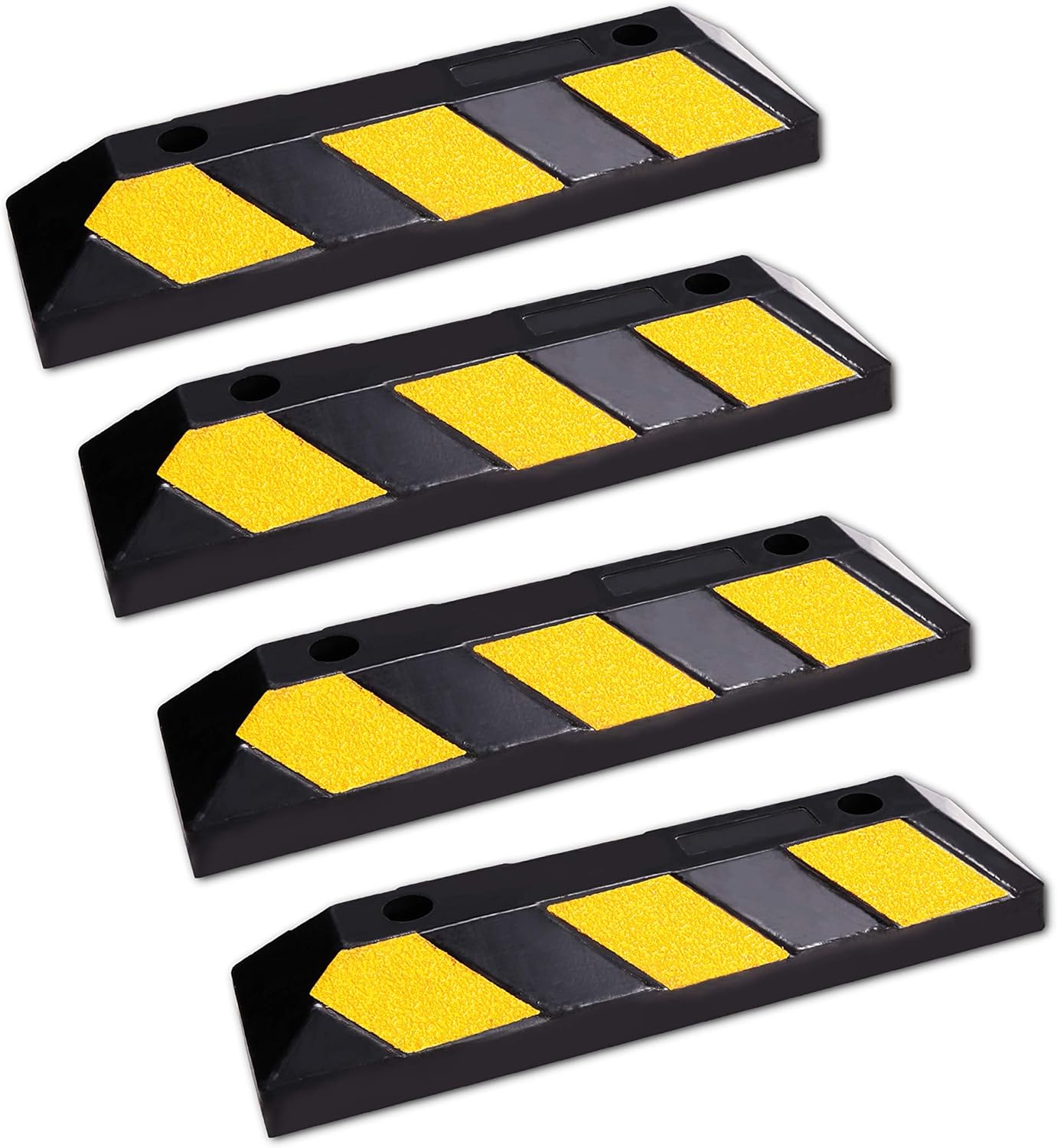 F COME 4 Pack Heavy Duty Rubber Parking Block Parking Curb