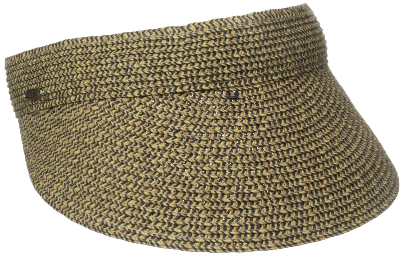 Scala Ladies Sun Visor Wide Brim Straw Boating Hat 3.5” Lightweight eBay