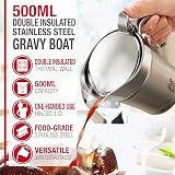 Netta Gravy Boat 500ml Stainless Steel Double Wall Insulated with Lid view 2