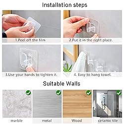 DELITON Clear Cute Storage Hooks, 10 Pack, Adhesion