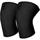 Gymreapers 5MM Knee Sleeves for Weightlifting, Squats, Powerlifting, and Functional Training β Compression Knee Support for Men & Women β Joint Protection & Recovery β Pair (Black/Black, Large)