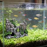 XUBX Aquarium Decoration Rock Resin Bus Ornament Fish Tank Landscaping 17x6x13 view 3